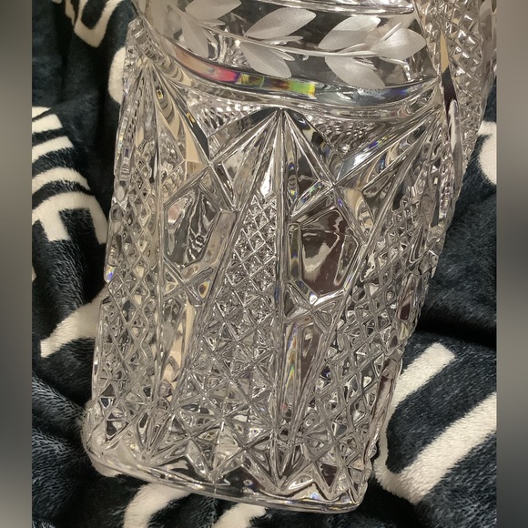 Lead crystal cut glass vase diamond pattern large vase flower vase - Picture 12 of 13